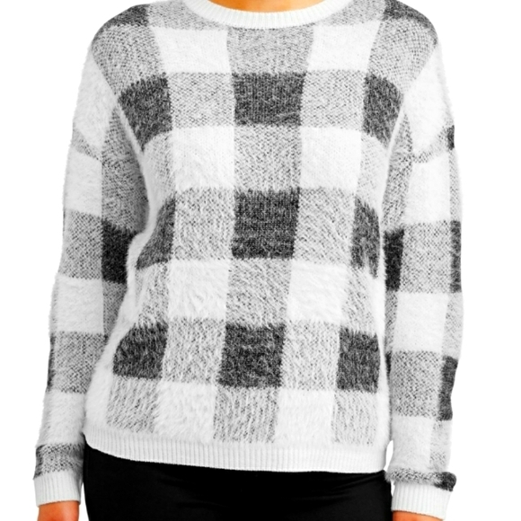 Time and Tru Sweaters - Buffalo Plaid Checkered Oversized Sweater NWOT Small